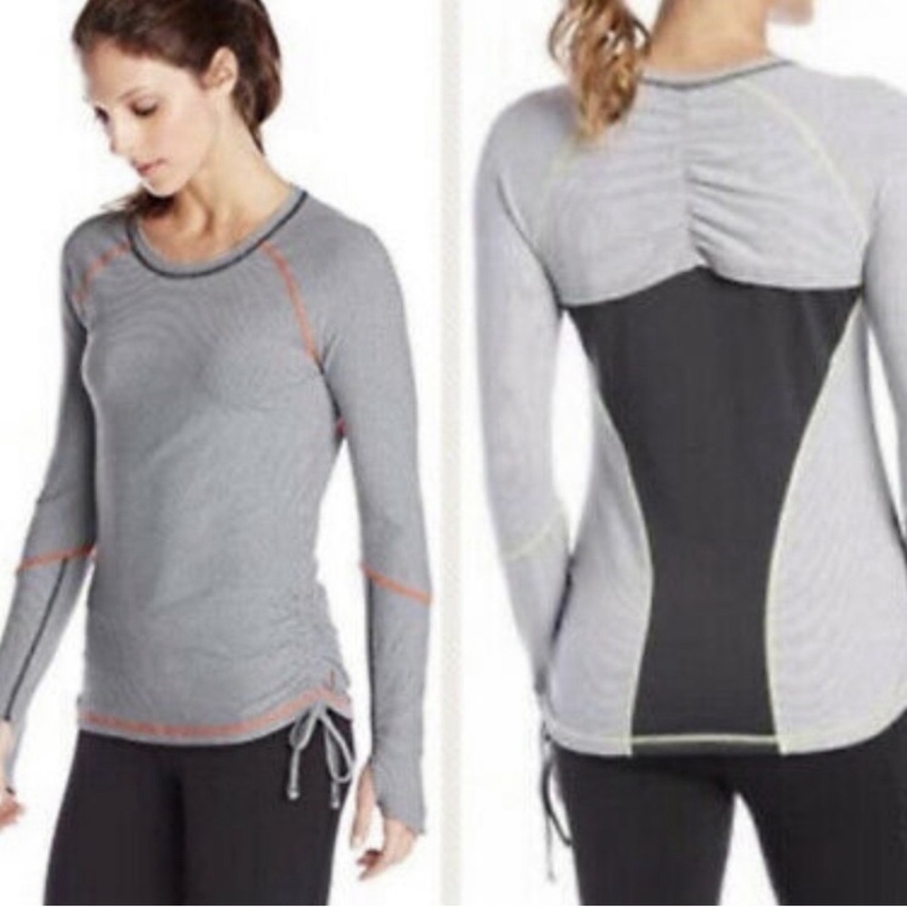 Lucy long sleeve shirt size M black/white striped & black mesh back ventilation